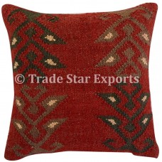 Indian Vintage Kilim Cushion Cover 18x18 Handwoven Jute Throw Rustic Pillow Case   323351795167